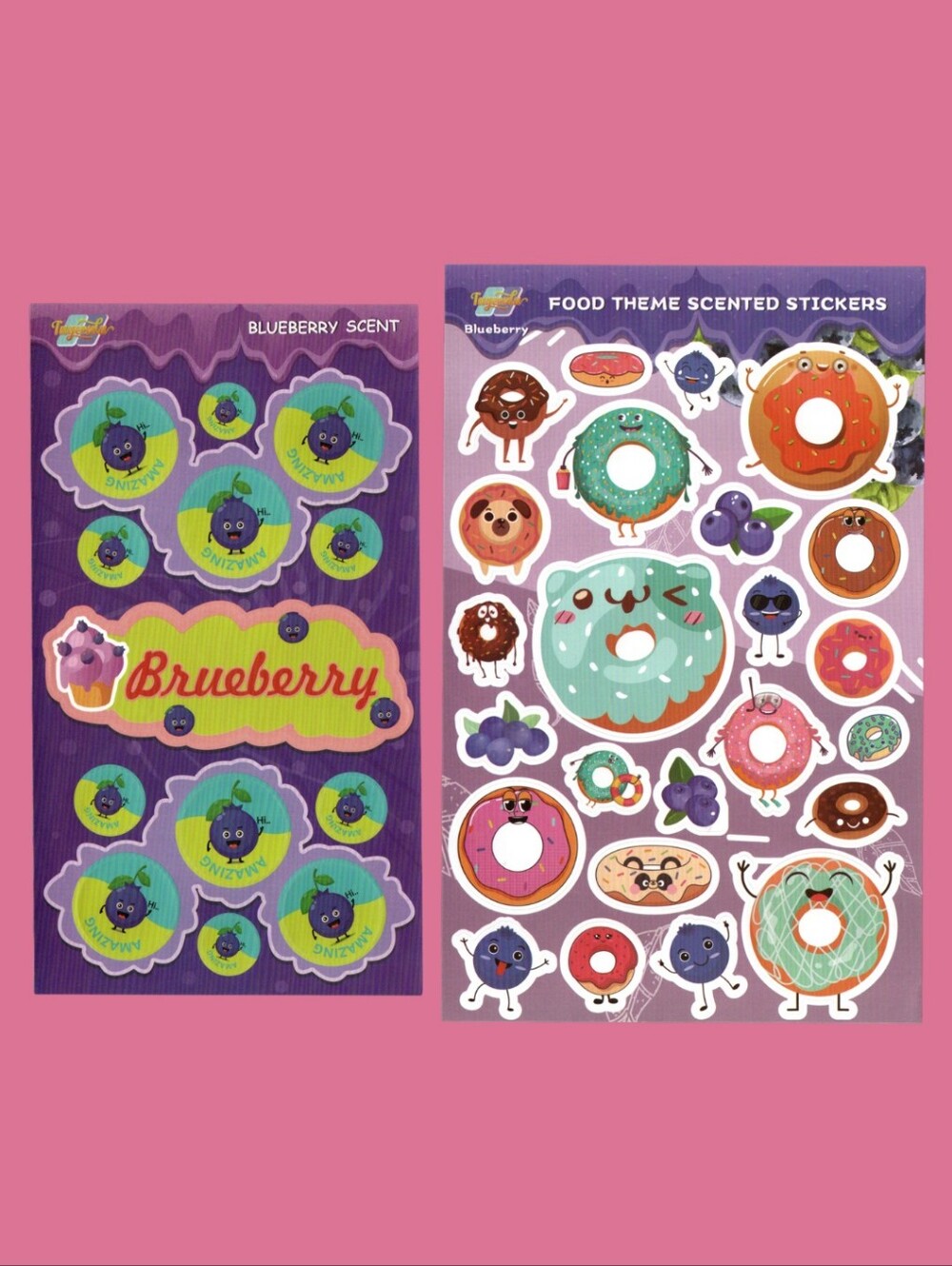 Modern Blueberry Scented Scratch n' Sniff Stickers 2 Sheets